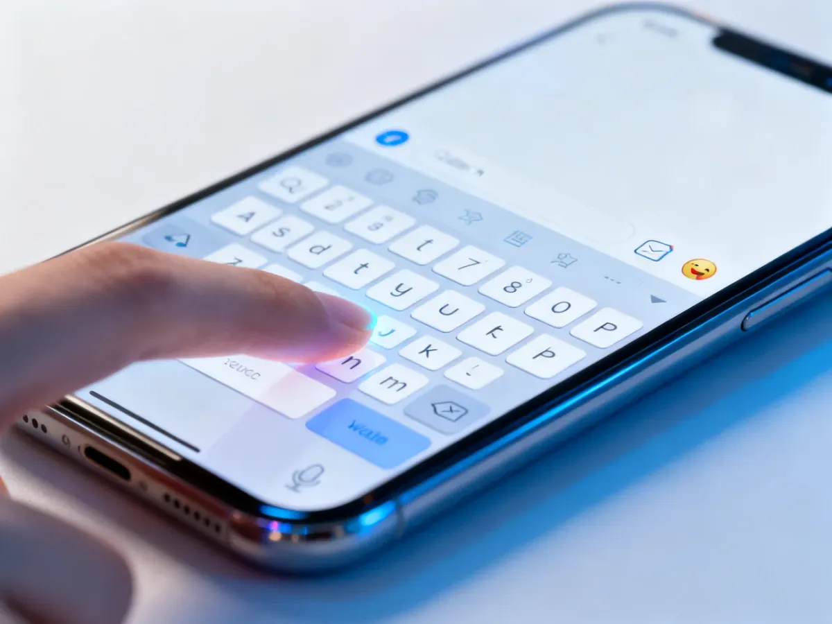 Smartfon z klawiaturą ekranową i gestem przesuwania palca po klawiszach