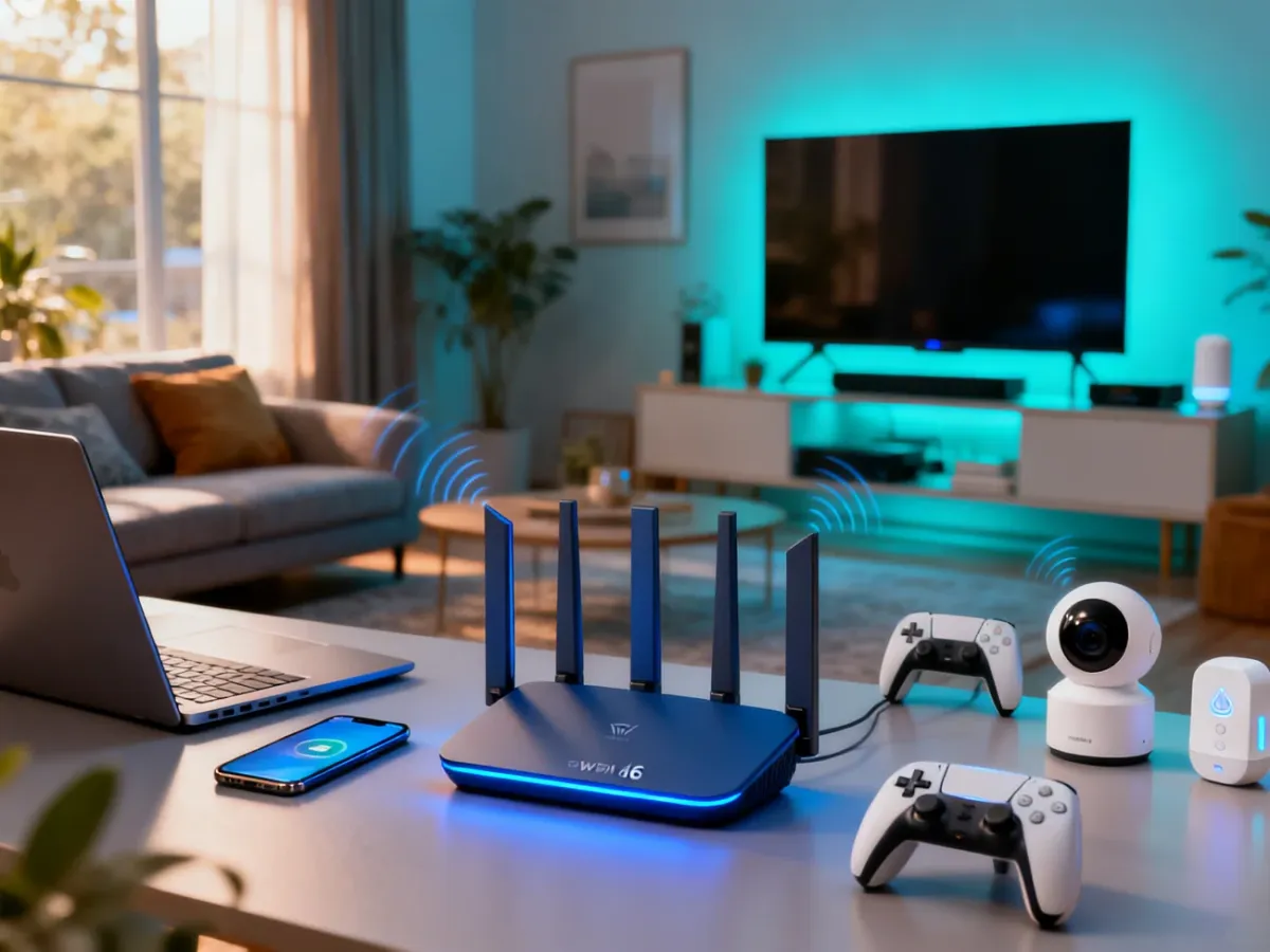 Router Wi-Fi 6 łączący wiele urządzeń w inteligentnym domu