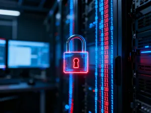 Abstrakcyjna ilustracja przedstawiająca technologiczną rywalizację między systemami FreeBSD i Linux.