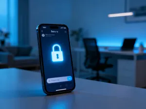 Świetlista cyfrowa tarcza chroniąca sieć danych, symbolizująca zaawansowane zabezpieczenia systemu Windows Defender.