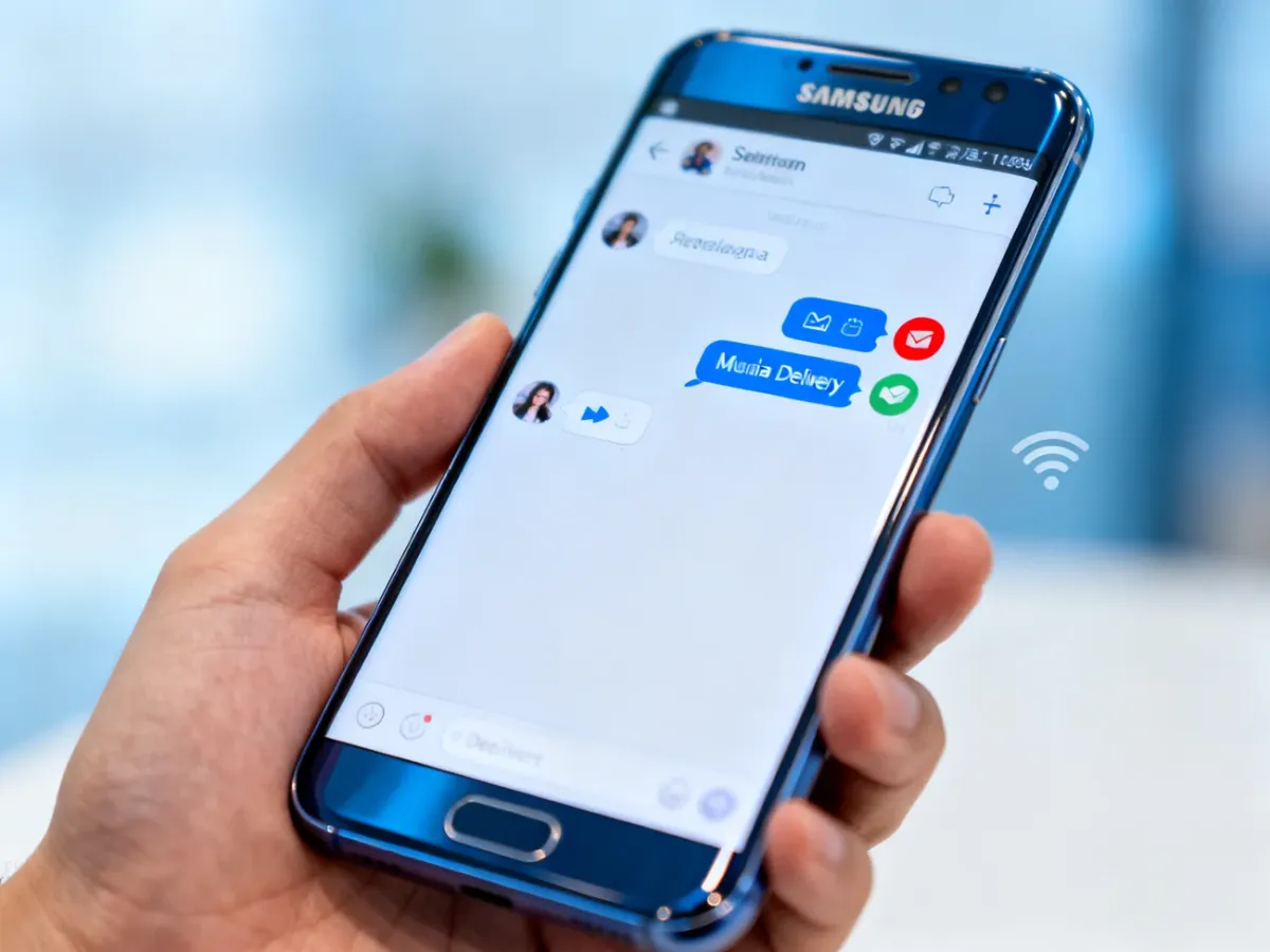 Smartfon Samsung z interfejsem rozmowy internetowej i funkcjami czatu