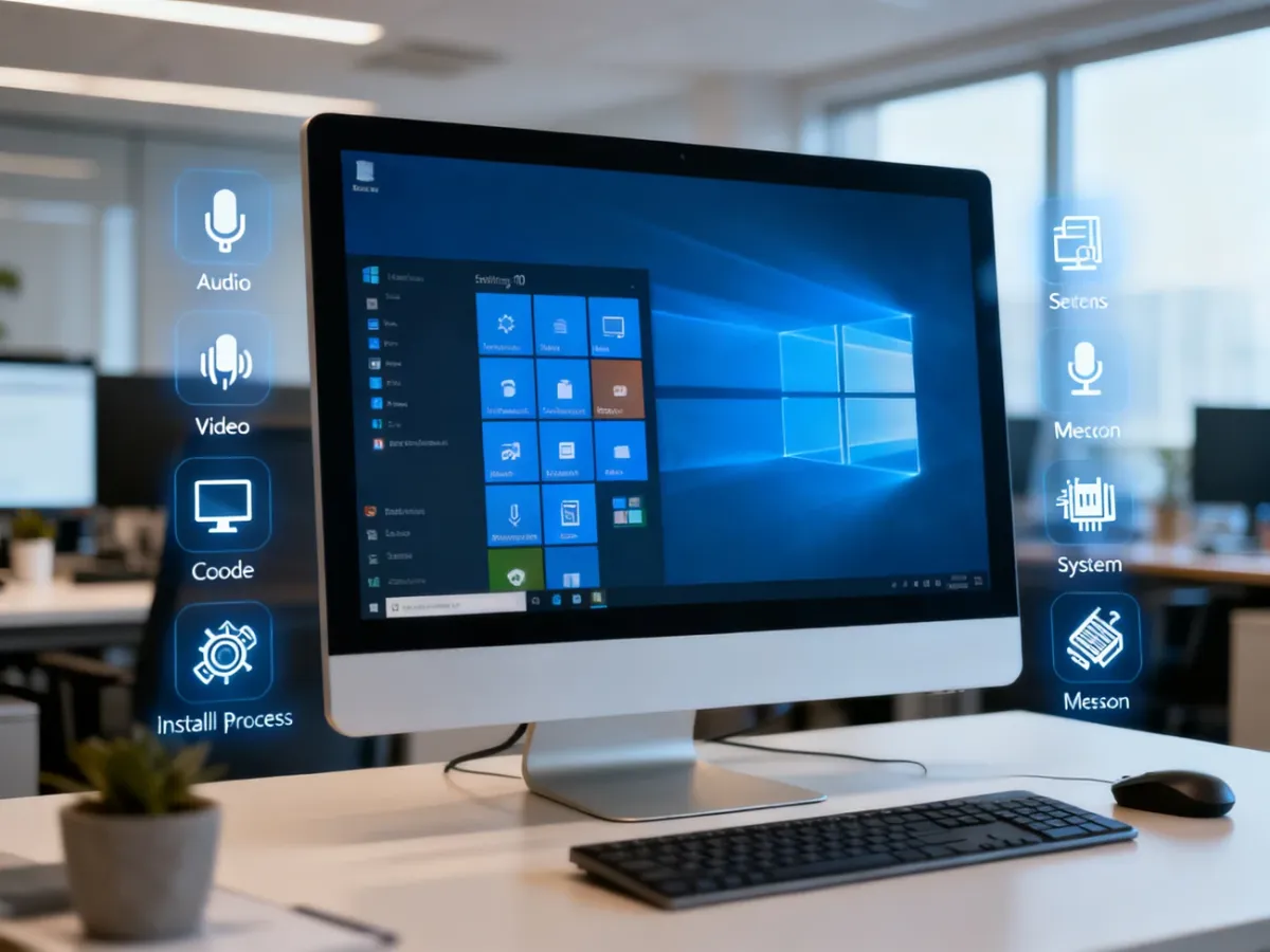 Komputer z systemem Windows 10 podczas przywracania funkcji multimedialnych