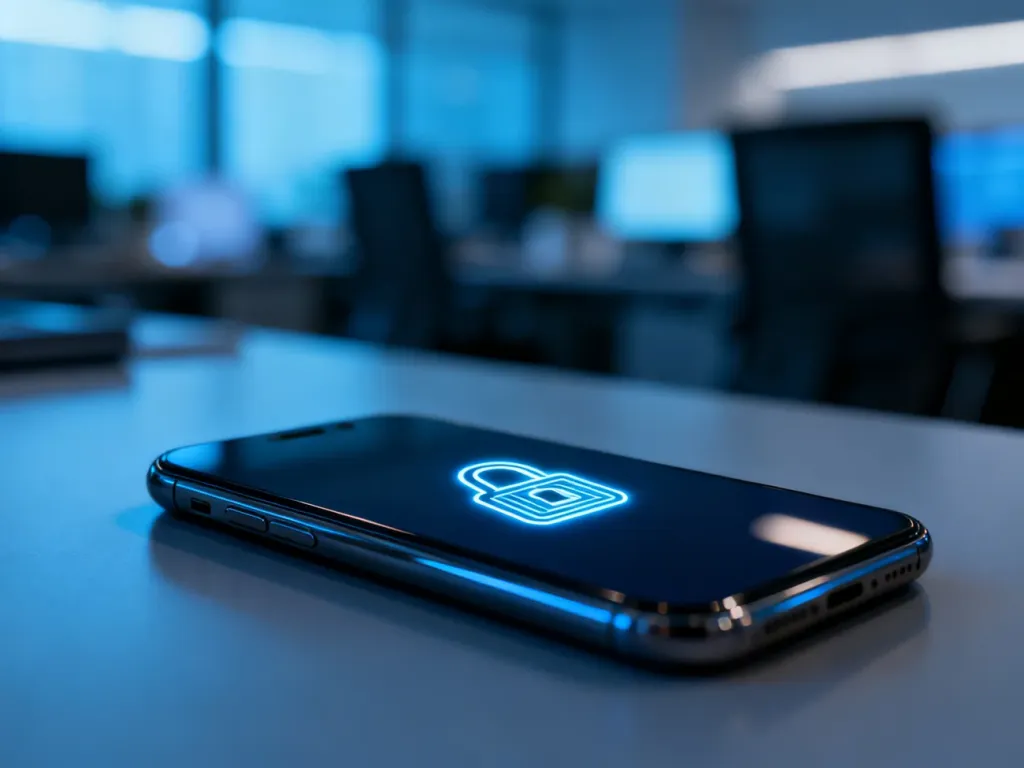 Nowoczesny smartfon z ikoną kłódki na ekranie, symbolizujący ochronę konta i bezpieczeństwo cyfrowe.