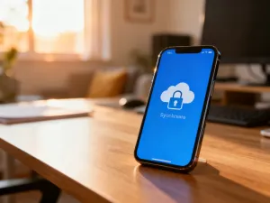 Nowoczesny smartfon z ikoną kłódki na ekranie, symbolizujący ochronę konta i bezpieczeństwo cyfrowe.