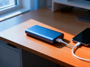 Dysk SSD zamontowany na płycie głównej komputera, widoczny wewnątrz otwartej obudowy w ciepłym oświetleniu.