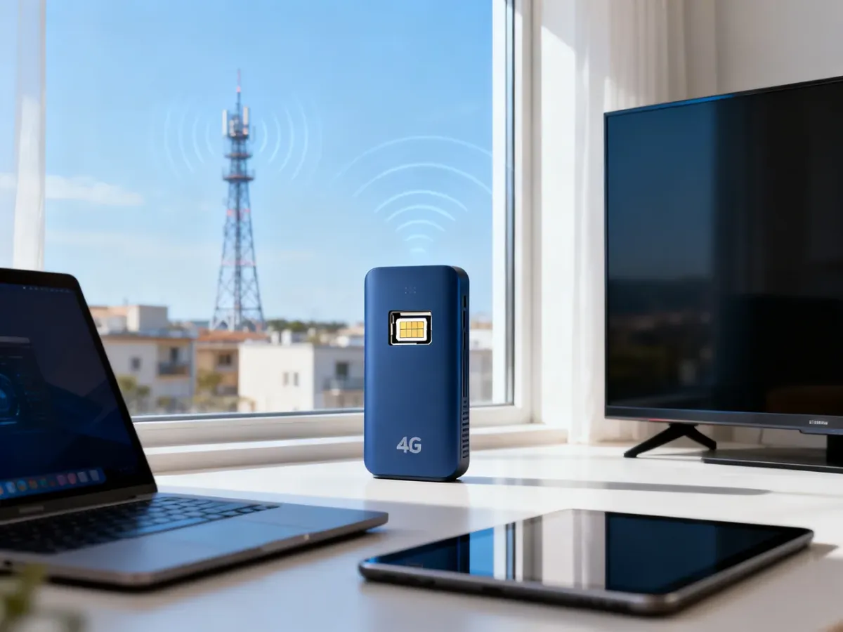 Router mobilny odbierający sygnał komórkowy i udostępniający internet urządzeniom w domu