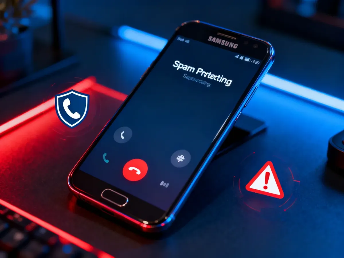 Smartfon Samsung ostrzegający przed podejrzanym połączeniem