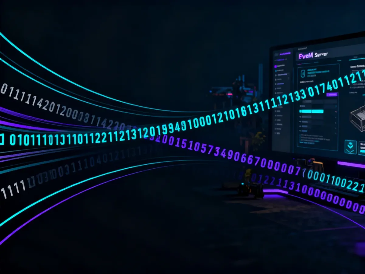 Ilustracja konwersji identyfikatora SteamID64 na format Steam Hex na tle serwera gry