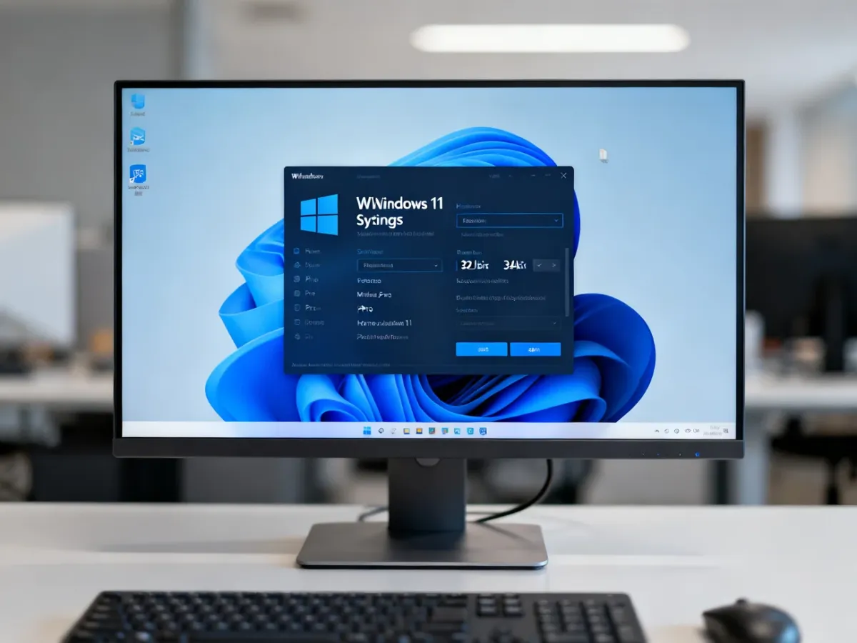 Komputer wyświetlający informacje o wersji, edycji i architekturze systemu Windows