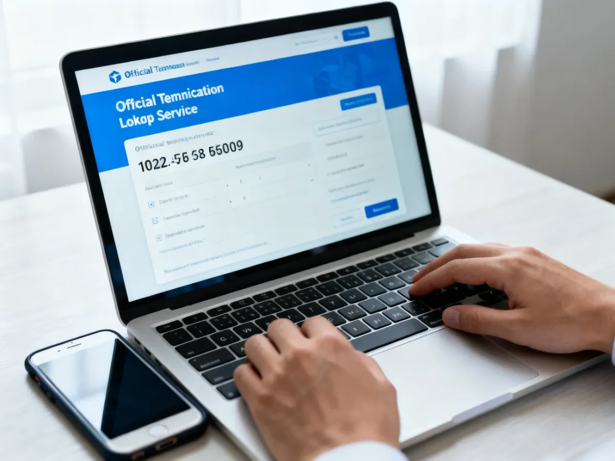 Osoba sprawdzająca operatora numeru telefonu na laptopie