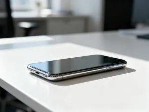 Zbliżenie na klasyczny port USB-A w obudowie laptopa w profesjonalnym biurowym otoczeniu.
