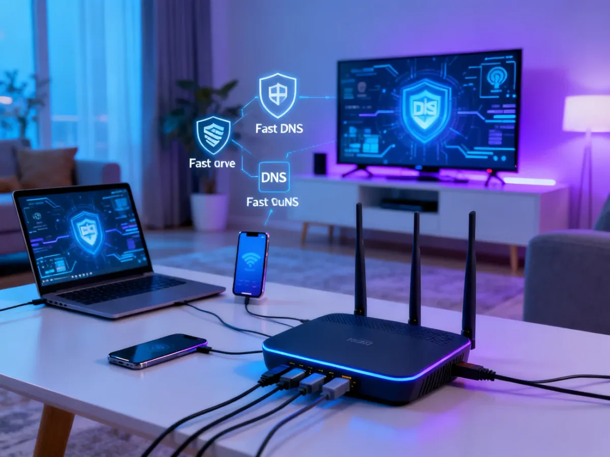 Router Wi-Fi i urządzenia domowe połączone z Internetem